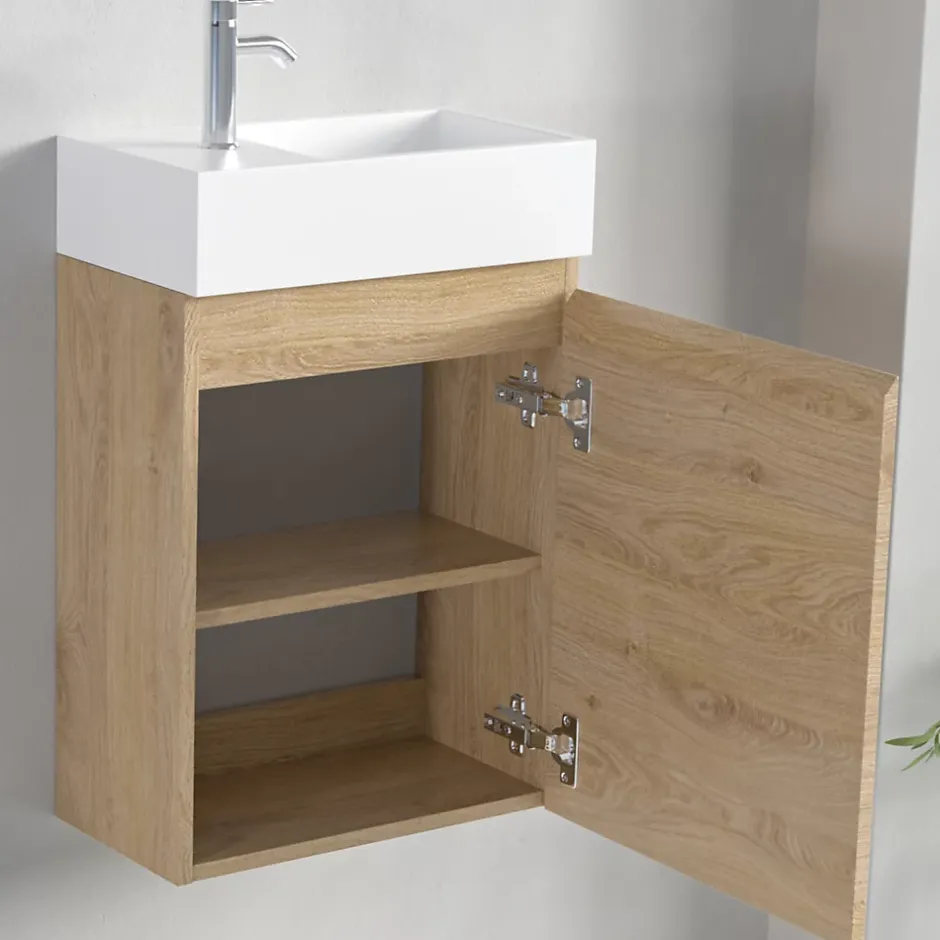 Lomazoo Meuble lave-mains chêne clair Malibu - 40cm* Lave-Mains