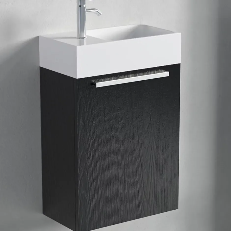 Lomazoo Meuble lave-mains chêne noir Bombay - 40cm