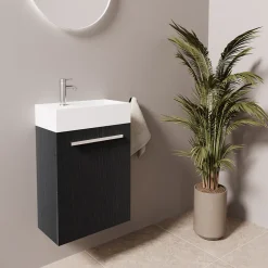 Lomazoo Meuble lave-mains chêne noir Bombay - 40cm