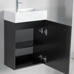 Lomazoo Meuble lave-mains chêne noir Bombay - 40cm
