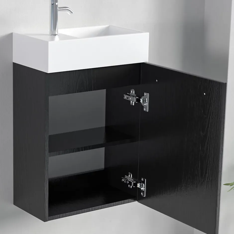 Lomazoo Meuble lave-mains chêne noir Bombay - 40cm