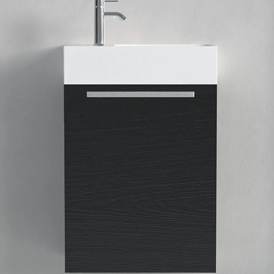 Lomazoo Meuble lave-mains chêne noir Bombay - 40cm