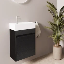 Lomazoo Meuble lave-mains chêne noir Ibiza - 40cm* Lave-Mains