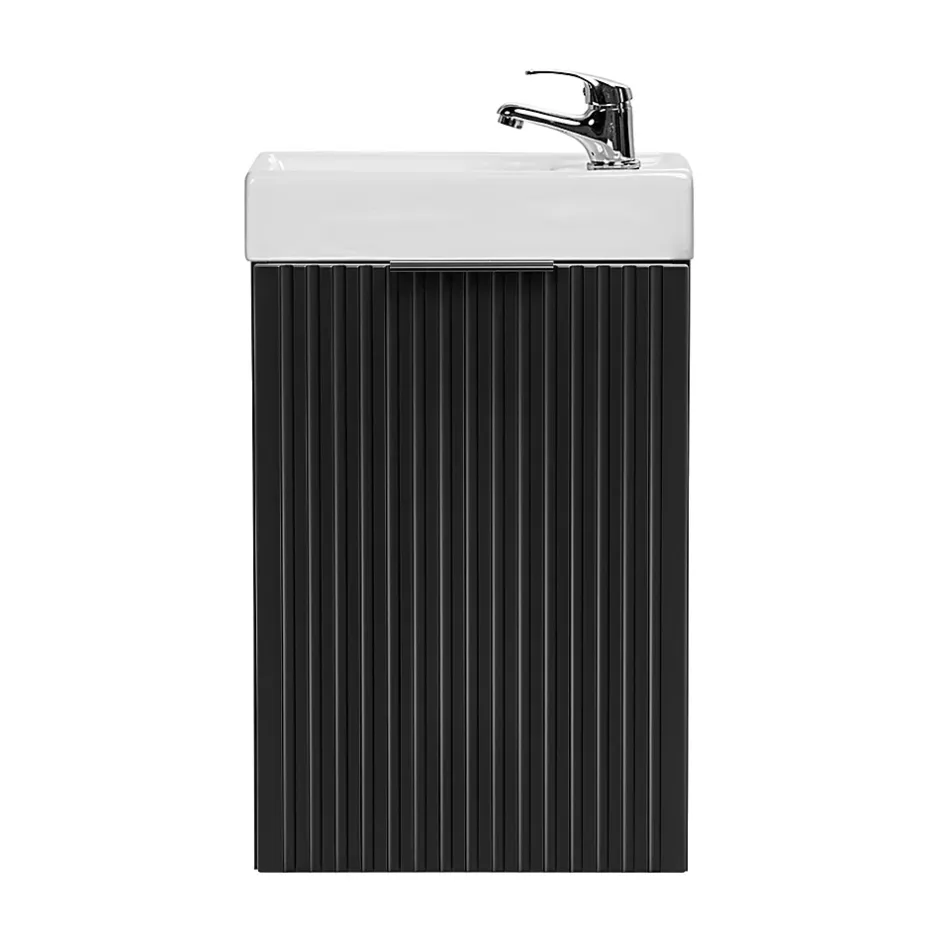 Petits-Meubles Meuble lave-mains 40cm 1 porte Adriel Noir