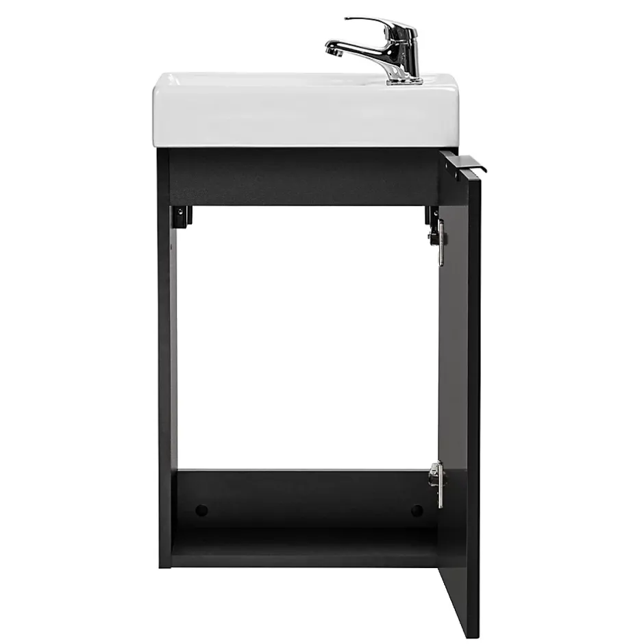 Petits-Meubles Meuble lave-mains 40cm 1 porte Adriel Noir