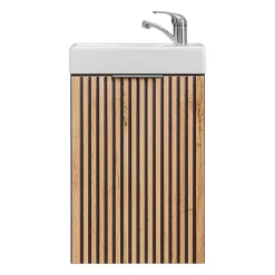 Petits-Meubles Meuble lave-mains 40cm 1 porte Gaia Bois et Noir