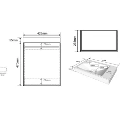 Planète Bain Meuble lave-mains complet couleur chêne Oak bordolino avec mitigeur eau chaude/eau froide* Lave-Mains