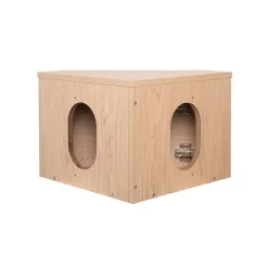 Homesight Meuble lave-mains d'angle à suspendre l.36,5 x H.28 x P.36,5 cm, effet bois, Noma* Lave-Mains