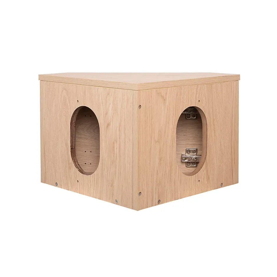 Homesight Meuble lave-mains d'angle à suspendre l.36,5 x H.28 x P.36,5 cm, effet bois, Noma* Lave-Mains