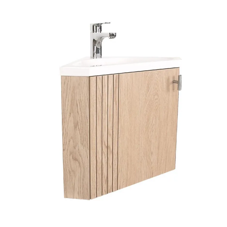 Mob-In Meuble lave-mains d'angle décor chêne KODA* Lave-Mains