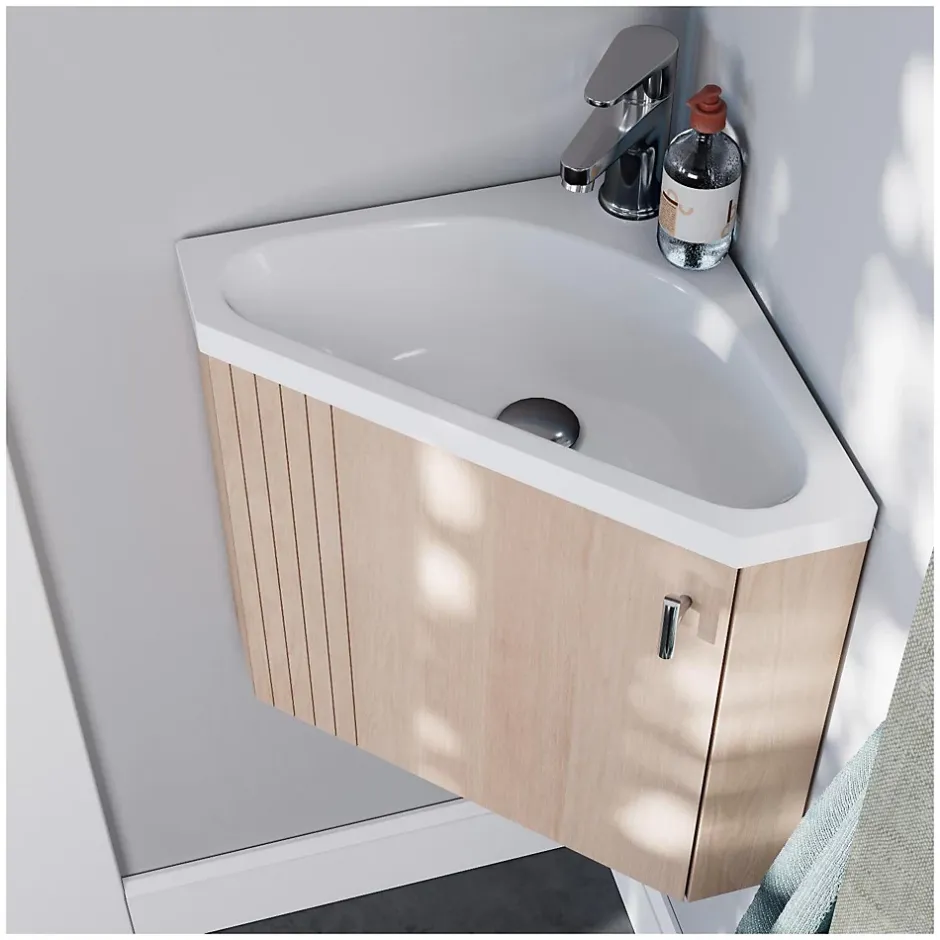 Mob-In Meuble lave-mains d'angle décor chêne KODA* Lave-Mains