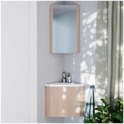 Mob-In Meuble lave-mains d'angle décor chêne KODA* Lave-Mains