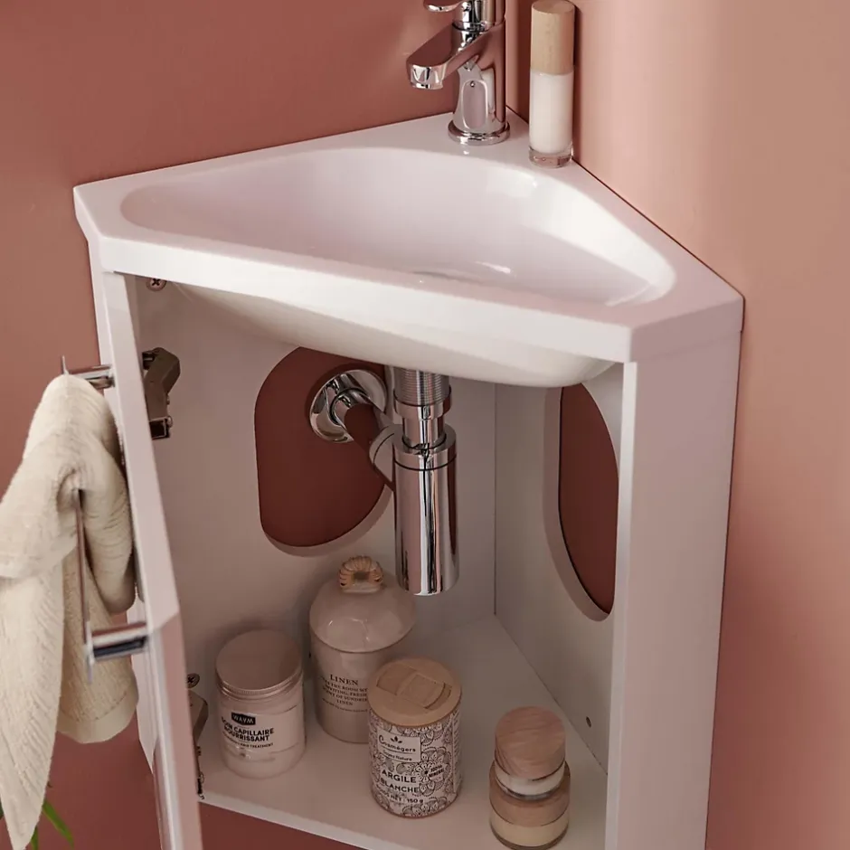 Mob-In Meuble lave-mains d'angle SKINO