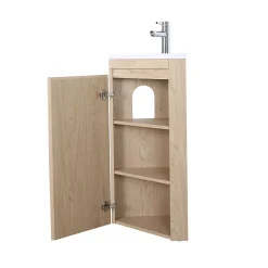Mob-In Meuble lave-mains d'angle SORRENTO avec vasque en résine* Meuble Wc