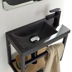 Mob-In Meuble lave-mains gain de place avec vasque résine 40x32.5cm