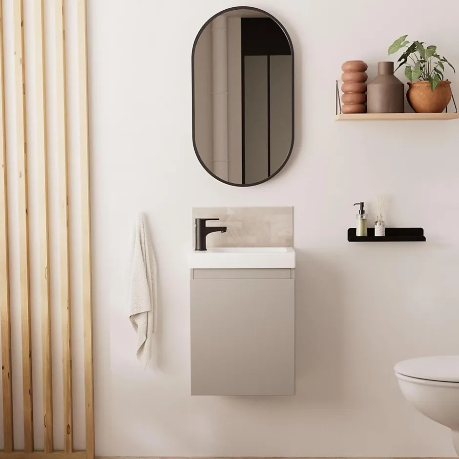 Mob-In Meuble lave-mains LISA + miroir ovale