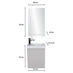 Mob-In Meuble lave-mains LISA + miroir tablette* Lave-Mains
