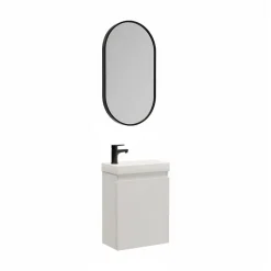 Mob-In Meuble lave-mains LISA + miroir ovale* Lave-Mains