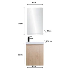 Mob-In Meuble lave-mains LISA + miroir tablette* Lave-Mains