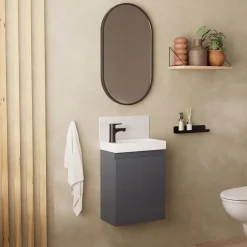Mob-In Meuble lave-mains LISA + miroir ovale* Lave-Mains