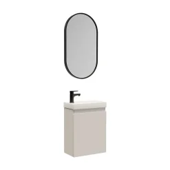 Mob-In Meuble lave-mains LISA + miroir ovale* Lave-Mains