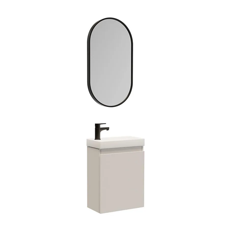 Mob-In Meuble lave-mains LISA + miroir ovale* Lave-Mains