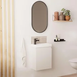 Mob-In Meuble lave-mains LISA + miroir ovale* Lave-Mains