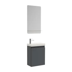 Mob-In Meuble lave-mains LISA + miroir tablette* Meuble De Salle De Bains Faible Profondeur|Lave-Mains