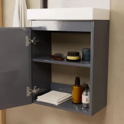 Mob-In Meuble lave-mains LISA + miroir tablette* Meuble De Salle De Bains Faible Profondeur|Lave-Mains