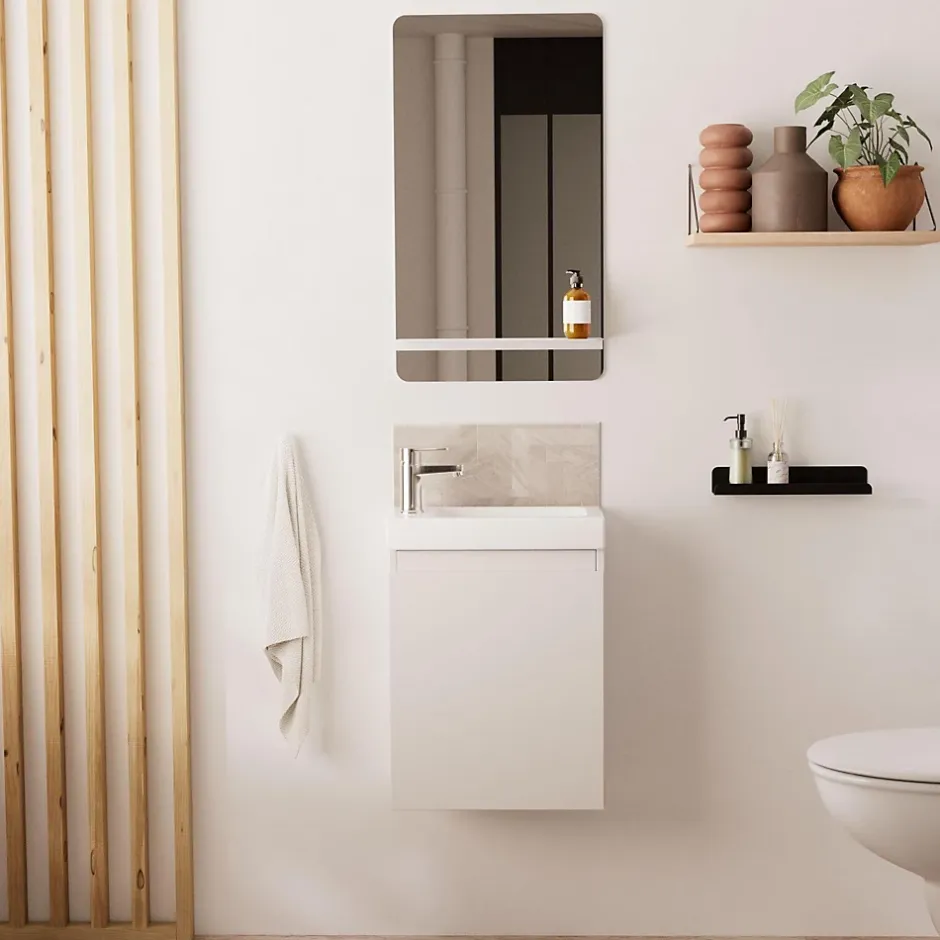 Mob-In Meuble lave-mains LISA + miroir tablette* Lave-Mains