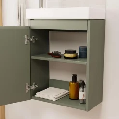 Mob-In Meuble lave-mains LISA + robinet chromé + miroir rectangulaire