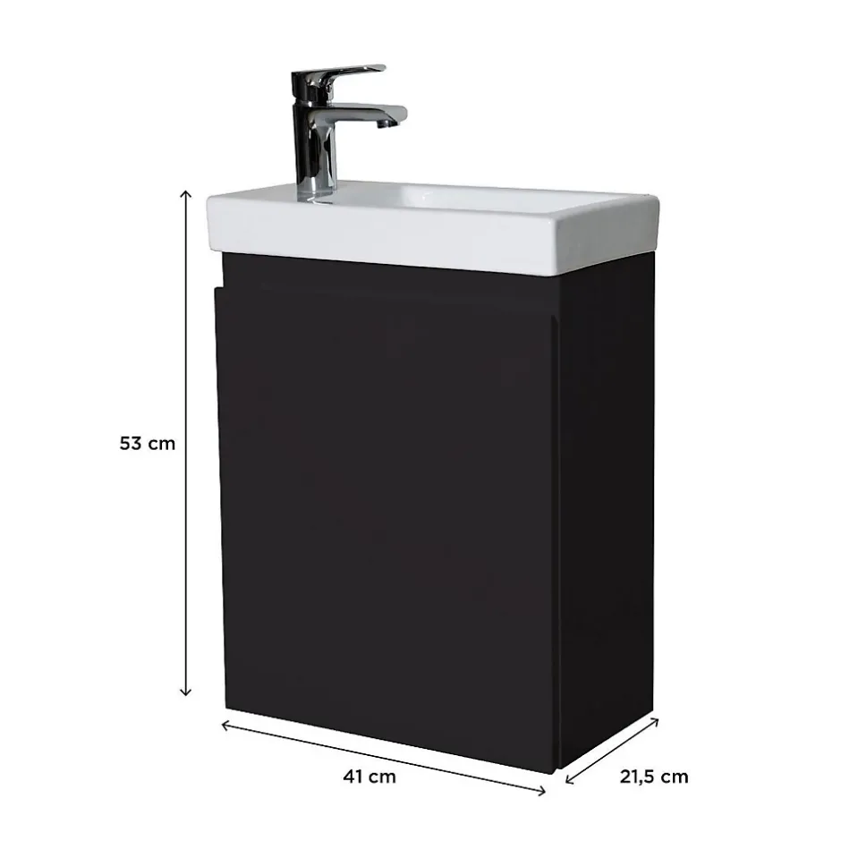 Mob-In Meuble lave-mains LISA + robinet chromé* Meuble Wc