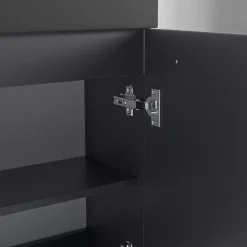 Lomazoo Meuble lave-mains noir mat - lavabo noir Bombay - 40cm