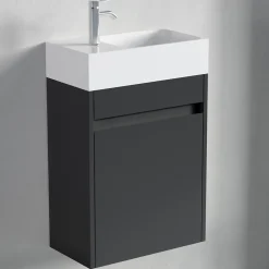 Lomazoo Meuble lave-mains noir mat Ibiza - 40cm