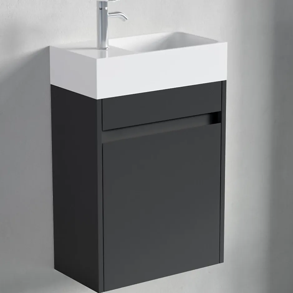 Lomazoo Meuble lave-mains noir mat Ibiza - 40cm
