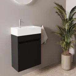 Lomazoo Meuble lave-mains noir mat Ibiza - 40cm