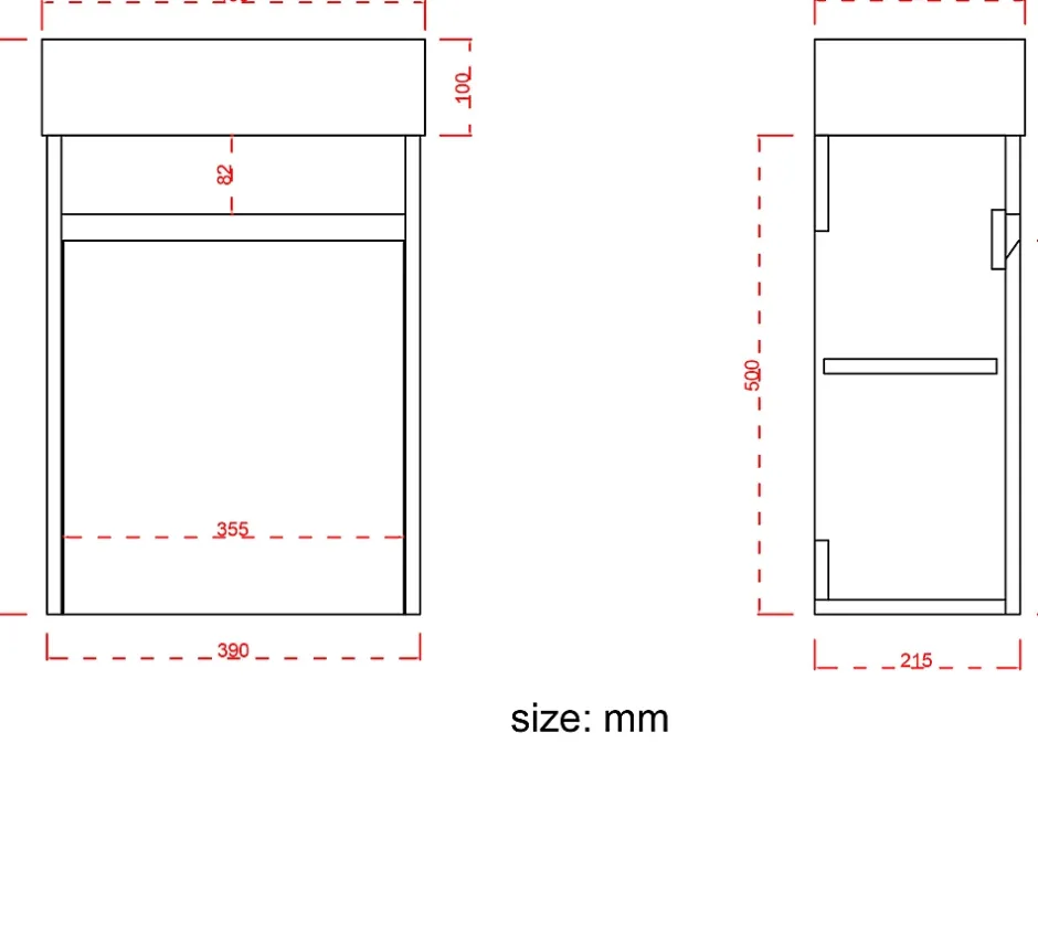Lomazoo Meuble lave-mains noir mat Ibiza - 40cm