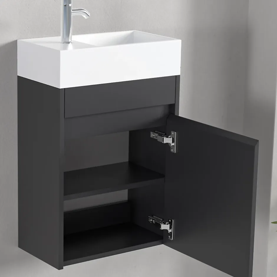 Lomazoo Meuble lave-mains noir mat Ibiza - 40cm