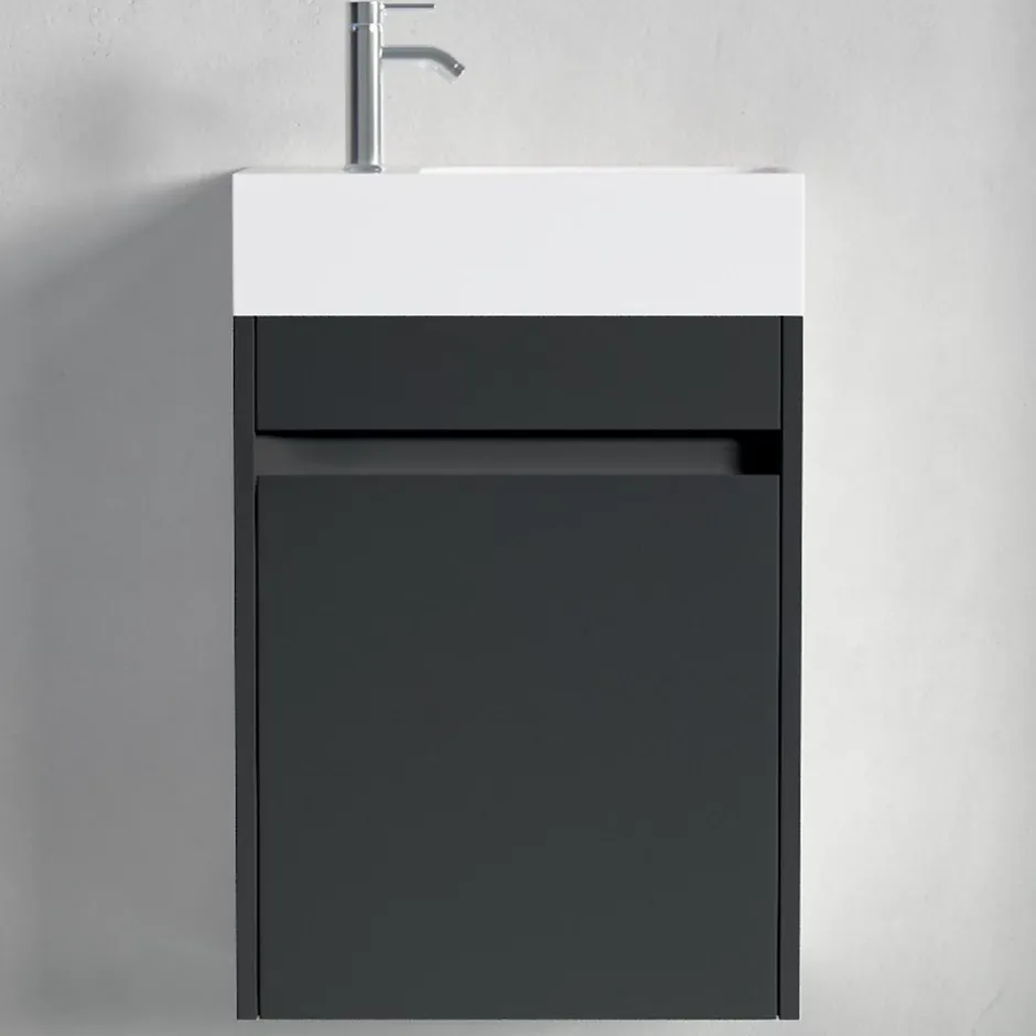 Lomazoo Meuble lave-mains noir mat Ibiza - 40cm