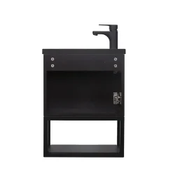 Mob-In Meuble lave-mains NOVA suspendu métal et bois avec vasque en résine 40x50cm* Lave-Mains