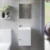 Cuisibane Meuble lave-mains SAFIA avec vasque et miroir - Blanc