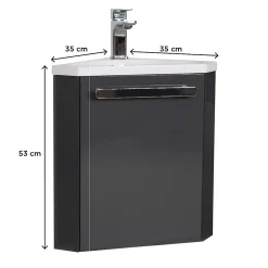 Mob-In Meuble lave-mains SKINO + robinet chromé* Lave-Mains