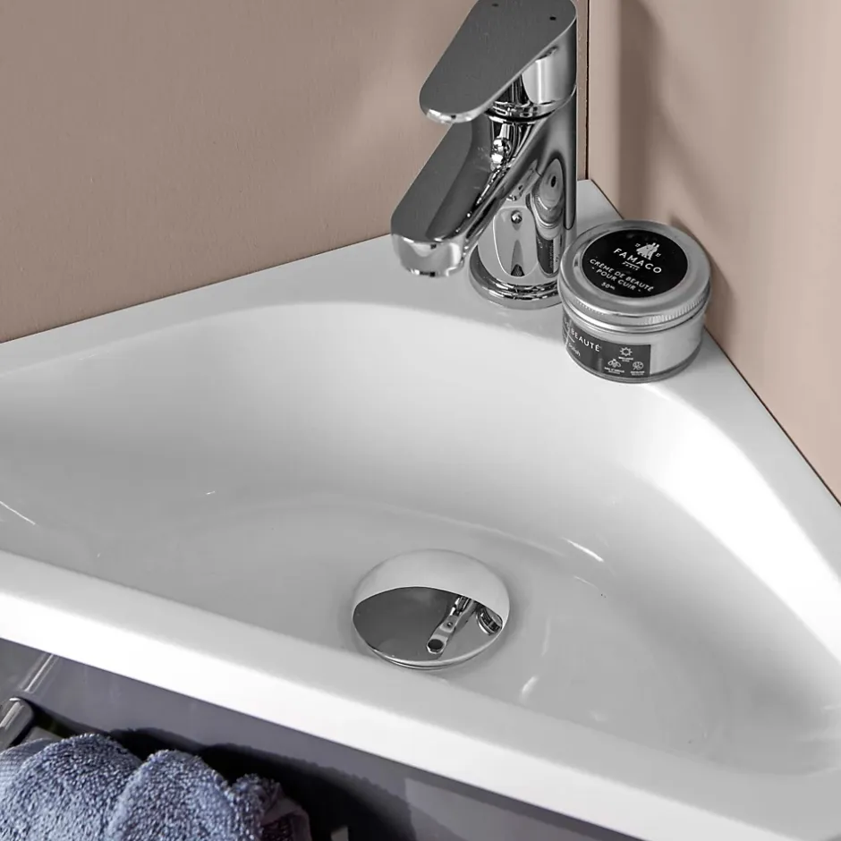 Mob-In Meuble lave-mains SKINO + robinet chromé* Lave-Mains