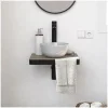 Mob-In Meuble lave-mains SOHO plan fin et porte serviette face vasque blanche* Lave-Mains