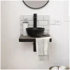Mob-In Meuble lave-mains SOHO plan fin p-serviette face vasque noire + robinet* Lave-Mains