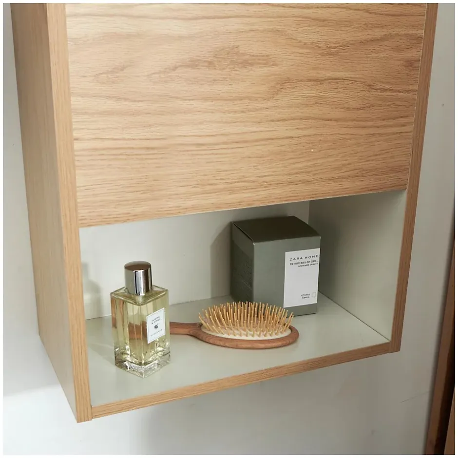Mob-In Meuble lave-mains suspendu avec niche et vasque résine 53x40cm