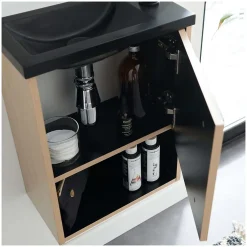 Mob-In Meuble lave-mains suspendu avec niche et vasque résine 53x40cm