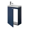 GoodHome Meuble lave-mains suspendu bleu nuit mat l.44 cm Imandra + plan vasque blanc résine Beni,