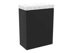 Homesight Meuble lave-mains suspendu noir mat l.44 cm Imandra + plan vasque terrazzo, GoodHome* Lave-Mains