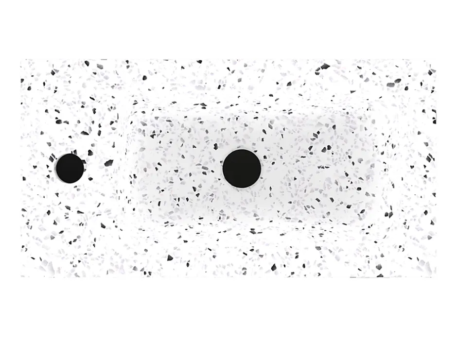 Homesight Meuble lave-mains suspendu noir mat l.44 cm Imandra + plan vasque terrazzo, GoodHome* Lave-Mains